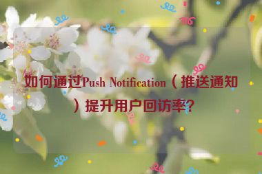 如何通過(guò)Push Notification（推送通知）提升用戶(hù)回訪(fǎng)率？
