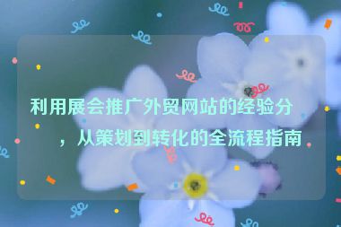 利用展會推廣外貿(mào)網(wǎng)站的經(jīng)驗(yàn)分享，從策劃到轉(zhuǎn)化的全流程指南
