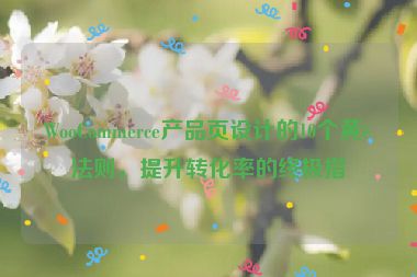 WooCommerce產(chǎn)品頁設計的10個黃金法則，提升轉化率的終極指南