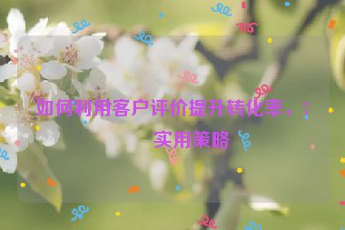 如何利用客戶評價提升轉化率，7個實用策略