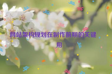 網(wǎng)站架構(gòu)規(guī)劃在制作前期的關(guān)鍵作用