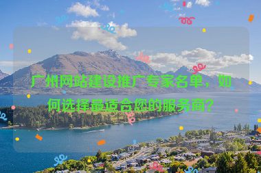 廣州網(wǎng)站建設推廣專家名單，如何選擇最適合您的服務商？