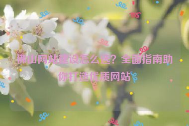佛山網(wǎng)站建設(shè)怎么選？全面指南助你打造優(yōu)質(zhì)網(wǎng)站