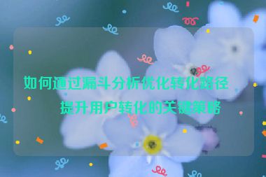 如何通過漏斗分析優(yōu)化轉(zhuǎn)化路徑，提升用戶轉(zhuǎn)化的關(guān)鍵策略