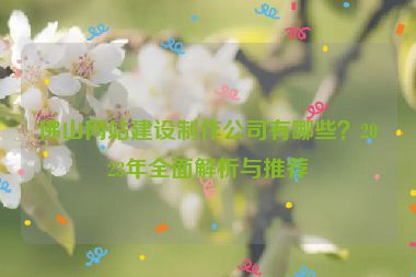 佛山網(wǎng)站建設(shè)制作公司有哪些？2023年全面解析與推薦