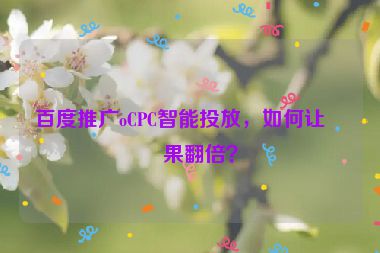 百度推廣oCPC智能投放，如何讓效果翻倍？