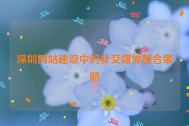 深圳網(wǎng)站建設中的社交媒體整合策略