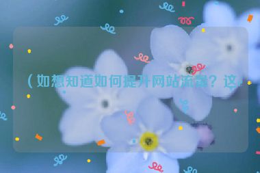 （如想知道如何提升網(wǎng)站流量？這里有答案）