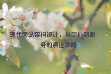 現(xiàn)代網(wǎng)站架構(gòu)設(shè)計(jì)，從單體到微服務(wù)的演進(jìn)之路