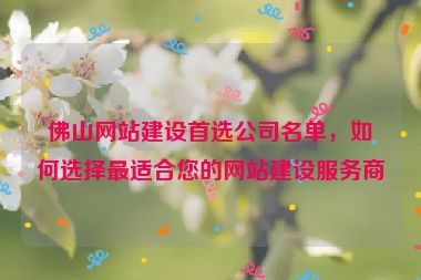 佛山網(wǎng)站建設(shè)首選公司名單，如何選擇最適合您的網(wǎng)站建設(shè)服務(wù)商
