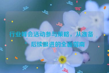 行業(yè)峰會活動參與策略，從準(zhǔn)備到后續(xù)跟進(jìn)的全面指南