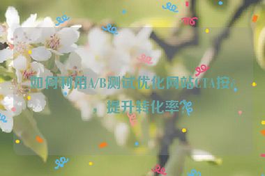 如何利用A/B測(cè)試優(yōu)化網(wǎng)站CTA按鈕，提升轉(zhuǎn)化率？