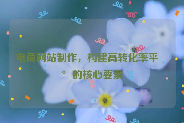 電商網(wǎng)站制作，構(gòu)建高轉(zhuǎn)化率平臺的核心要素