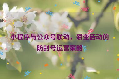 小程序與公眾號聯(lián)動，裂變活動的防封號運營策略