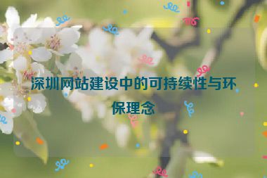 深圳網(wǎng)站建設中的可持續(xù)性與環(huán)保理念