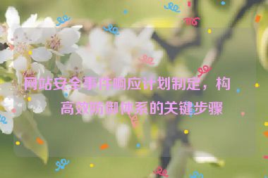 網(wǎng)站安全事件響應(yīng)計劃制定，構(gòu)建高效防御體系的關(guān)鍵步驟