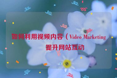 如何利用視頻內(nèi)容（Video Marketing）提升網(wǎng)站互動(dòng)