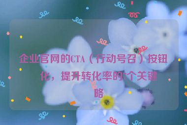 企業(yè)官網(wǎng)的CTA（行動號召）按鈕優(yōu)化，提升轉(zhuǎn)化率的7個關鍵策略