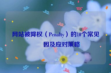 網(wǎng)站被降權(quán)（Penalty）的10個(gè)常見原因及應(yīng)對(duì)策略