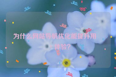 為什么網(wǎng)站導(dǎo)航優(yōu)化能提升用戶體驗？