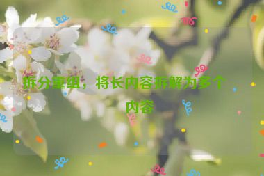 拆分重組，將長(zhǎng)內(nèi)容拆解為多個(gè)短內(nèi)容