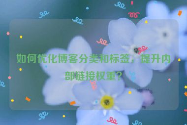 如何優(yōu)化博客分類和標(biāo)簽，提升內(nèi)部鏈接權(quán)重？