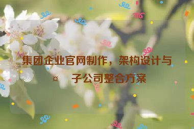 集團(tuán)企業(yè)官網(wǎng)制作，架構(gòu)設(shè)計(jì)與多子公司整合方案