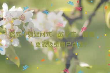 格式（如疑問(wèn)式、數(shù)字式、情感式）更能吸引用戶點(diǎn)擊？