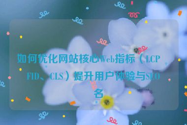 如何優(yōu)化網(wǎng)站核心Web指標(biāo)（LCP、FID、CLS）提升用戶體驗(yàn)與SEO排名