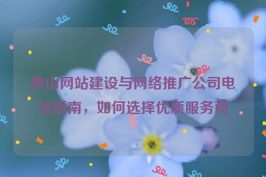 佛山網(wǎng)站建設(shè)與網(wǎng)絡(luò)推廣公司電話指南，如何選擇優(yōu)質(zhì)服務(wù)商