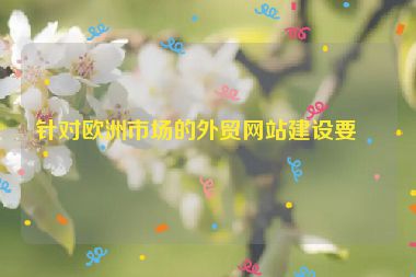 針對歐洲市場的外貿網站建設要點