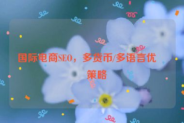 國(guó)際電商SEO，多貨幣/多語(yǔ)言優(yōu)化策略