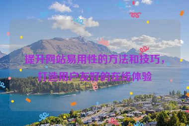 提升網(wǎng)站易用性的方法和技巧，打造用戶友好的在線體驗(yàn)