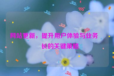 網(wǎng)站更新，提升用戶體驗(yàn)與業(yè)務(wù)增長的關(guān)鍵策略