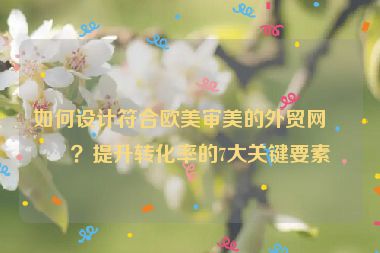 如何設計符合歐美審美的外貿(mào)網(wǎng)站？提升轉化率的7大關鍵要素