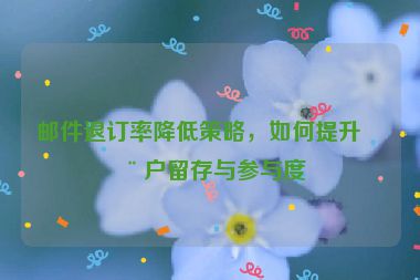 郵件退訂率降低策略，如何提升用戶留存與參與度