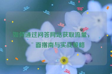 如何通過(guò)問(wèn)答網(wǎng)站獲取流量，全面指南與實(shí)戰(zhàn)策略